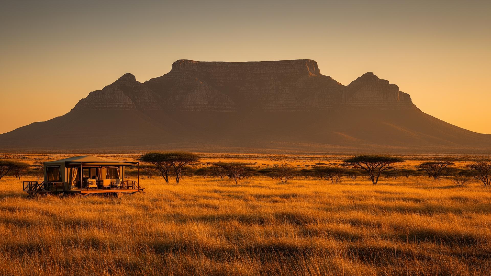 South African landscape at golden hour